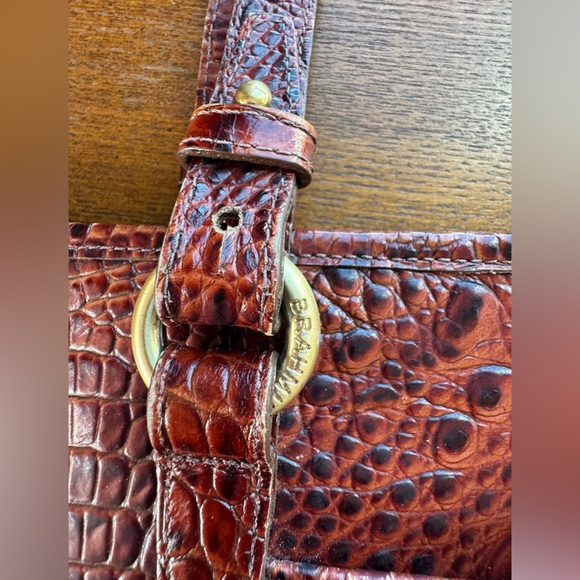 Brahmin Large Asher Tote/Shoulder Bag In Pecan Melbourne Croc Embossed Leather - Picture 5 of 16